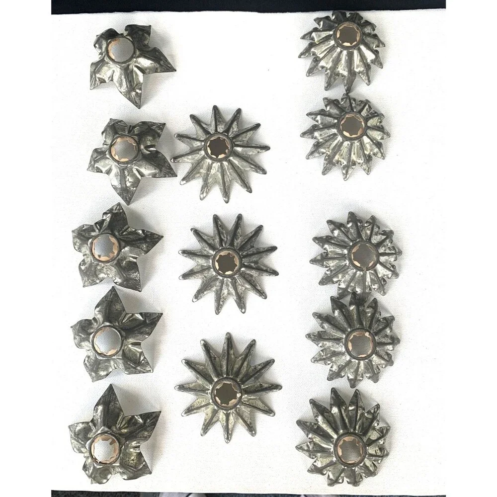 14 Tin Silver Metal Christmas Light Reflectors Appx 2 1/2